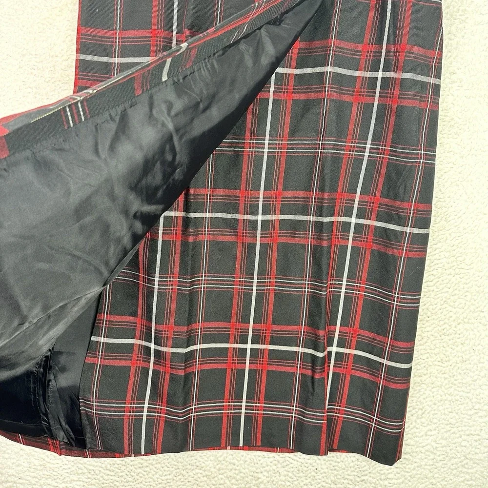 Charter Club Plaid Wool Blend Midi Skirt‎ Dark Academia Preppy Office